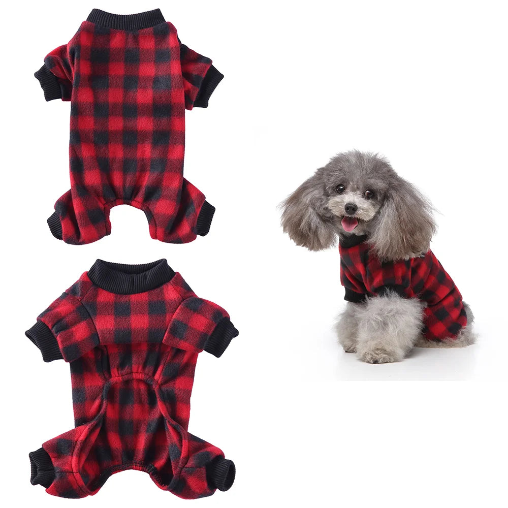Dog Winter Pajamas Pomeranian Overalls Pajamas Halloween Print Warm Jumpsuits for Small Puppy Clothes for Dogs Chihuahua