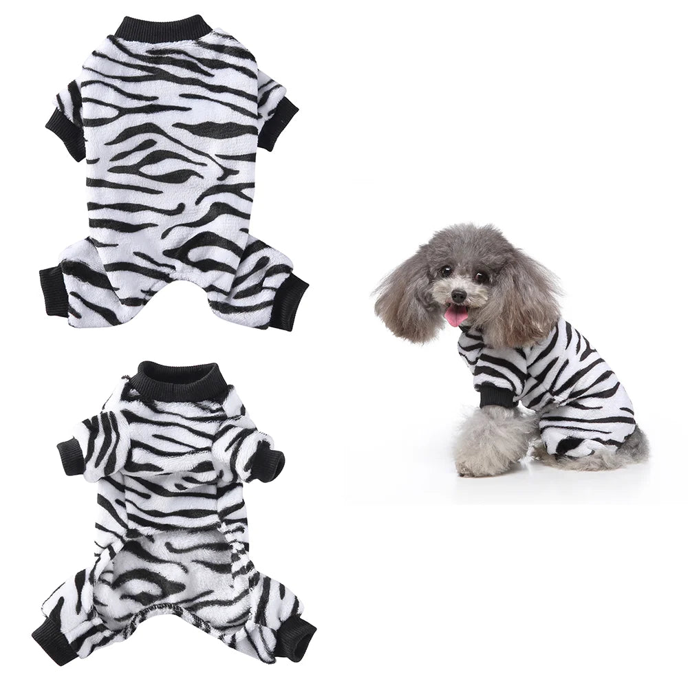 Dog Winter Pajamas Pomeranian Overalls Pajamas Halloween Print Warm Jumpsuits for Small Puppy Clothes for Dogs Chihuahua
